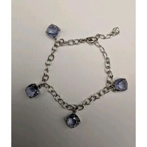 Swarovski Bracelet *Preloved* Silver Tone Lilac Crystal Adjustable Classic